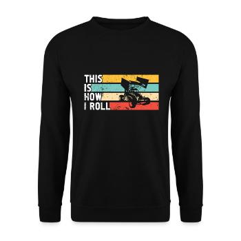 Sprint Car Racing Flag Vintage Racer Dirt Track - Unisex Sweatshirt - black - Front - Alina (178cm) & Michal (187cm)