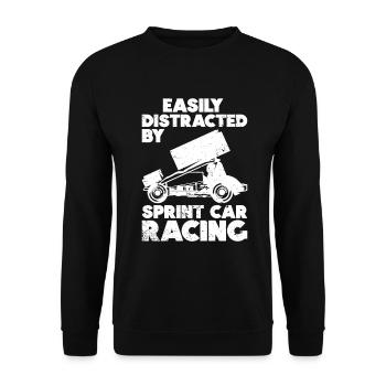 Sprint Car Racing Flag Vintage Racer Dirt Track - Unisex Sweatshirt - black - Front - Alina (178cm) & Michal (187cm)