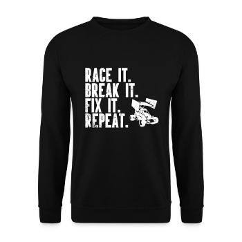 Sprint Car Racing Flag Vintage Racer Dirt Track - Unisex Sweatshirt - black - Front - Alina (178cm) & Michal (187cm)