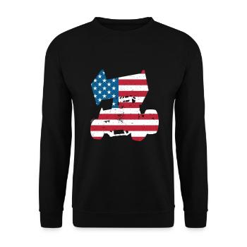 Sprint Car Racing Flag Vintage Racer Dirt Track - Unisex Sweatshirt - black - Front - Alina (178cm) & Michal (187cm)