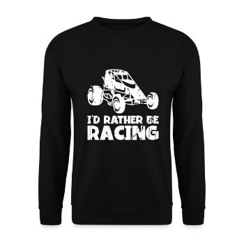 Sprint Car Racing Flag Vintage Racer Dirt Track - Unisex Sweatshirt - black - Front - Alina (178cm) & Michal (187cm)