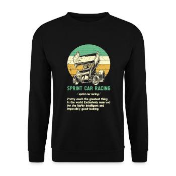 Sprint Car Racing Flag Vintage Racer Dirt Track - Unisex Sweatshirt - black - Front - Alina (178cm) & Michal (187cm)