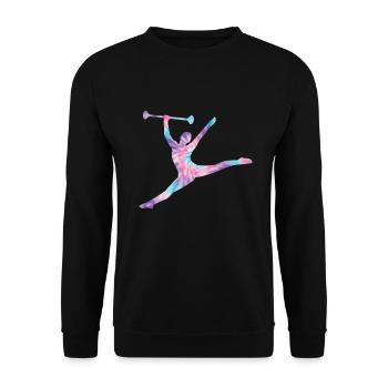 Tambourstab swirling - Unisex Sweatshirt - black - Front - Alina (178cm) & Michal (187cm)