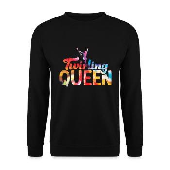 Tambourstab swirling - Unisex Sweatshirt - black - Front - Alina (178cm) & Michal (187cm)