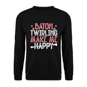 Tambourstab swirling - Unisex Sweatshirt - black - Front - Alina (178cm) & Michal (187cm)