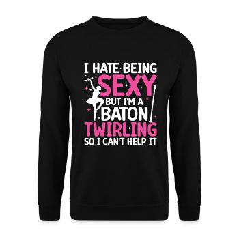 Tambourstab swirling - Unisex Sweatshirt - black - Front - Alina (178cm) & Michal (187cm)