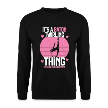 Tambourstab swirling - Unisex Sweatshirt - black - Front - Alina (178cm) & Michal (187cm)