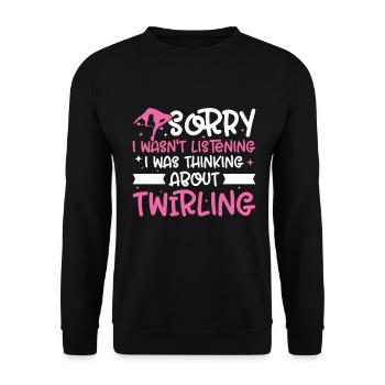 Tambourstab swirling - Unisex Sweatshirt - black - Front - Alina (178cm) & Michal (187cm)
