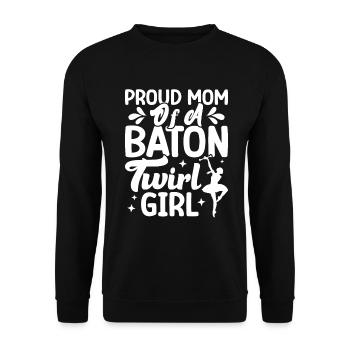Tambourstab swirling - Unisex Sweatshirt - black - Front - Alina (178cm) & Michal (187cm)