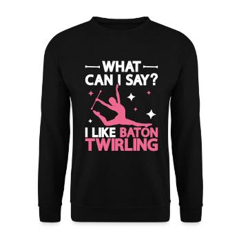Tambourstab swirling - Unisex Sweatshirt - black - Front - Alina (178cm) & Michal (187cm)