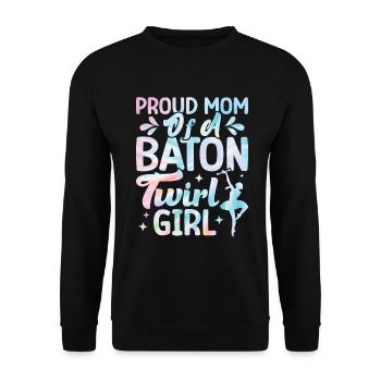 Tambourstab swirling - Unisex Sweatshirt - black - Front - Alina (178cm) & Michal (187cm)