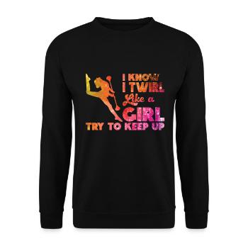 Tambourstab swirling - Unisex Sweatshirt - black - Front - Alina (178cm) & Michal (187cm)