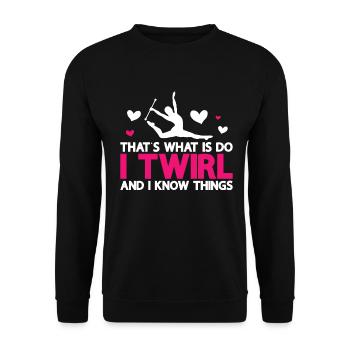 Tambourstab swirling - Unisex Sweatshirt - black - Front - Alina (178cm) & Michal (187cm)