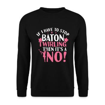 Tambourstab swirling - Unisex Sweatshirt - black - Front - Alina (178cm) & Michal (187cm)