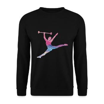 Tambourstab swirling - Unisex Sweatshirt - black - Front - Alina (178cm) & Michal (187cm)