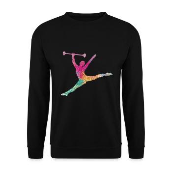 Tambourstab swirling - Unisex Sweatshirt - black - Front - Alina (178cm) & Michal (187cm)