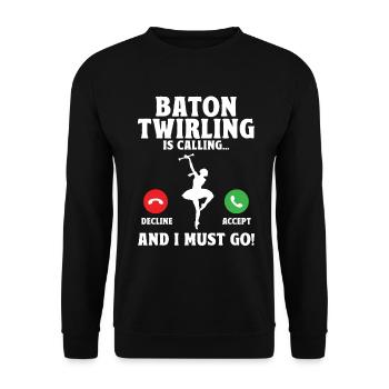 Tambourstab swirling - Unisex Sweatshirt - black - Front - Alina (178cm) & Michal (187cm)