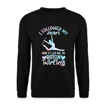 Tambourstab swirling - Unisex Sweatshirt - black - Front - Alina (178cm) & Michal (187cm)
