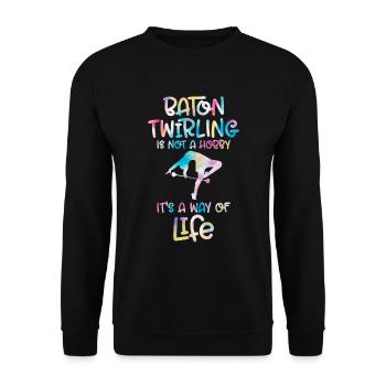 Tambourstab swirling - Unisex Sweatshirt - black - Front - Alina (178cm) & Michal (187cm)