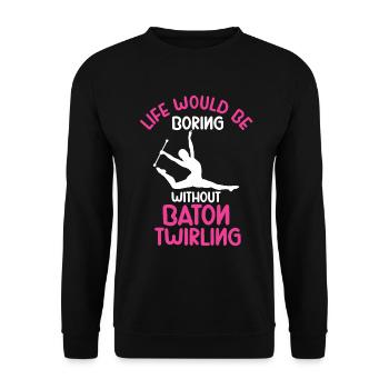 Tambourstab swirling - Unisex Sweatshirt - black - Front - Alina (178cm) & Michal (187cm)