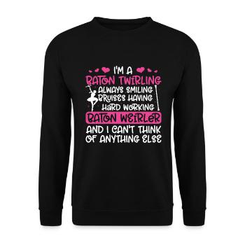 Tambourstab swirling - Unisex Sweatshirt - black - Front - Alina (178cm) & Michal (187cm)