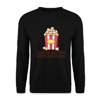 Pop-corn - Sweat-shirt Unisexe - noir - Devant - Alina (178cm) & Michal (187cm)