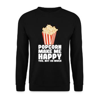 Popcorn - Unisex Pullover - Schwarz - Vorne - Alina (178cm) & Michal (187cm)