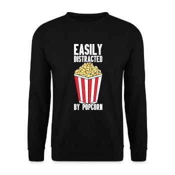 Popcorn - Unisex Sweatshirt - black - Front - Alina (178cm) & Michal (187cm)