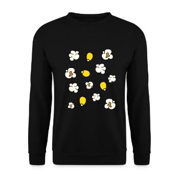 Popcorn - Unisex Sweatshirt - black - Front - Alina (178cm) & Michal (187cm)