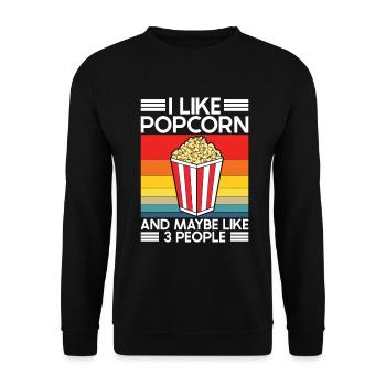 Popcorn - Unisex Sweatshirt - black - Front - Alina (178cm) & Michal (187cm)