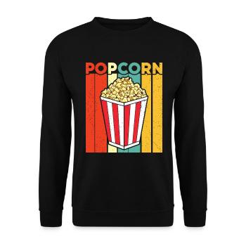 Popcorn - Unisex Sweatshirt - black - Front - Alina (178cm) & Michal (187cm)
