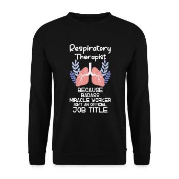 Respiratory therapists - Unisex Sweatshirt - black - Front - Alina (178cm) & Michal (187cm)