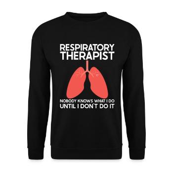 Respiratory therapists - Unisex Sweatshirt - black - Front - Alina (178cm) & Michal (187cm)