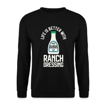 Ranch -Dressing -Ranch -Salatdressing - Unisex Pullover - Schwarz - Vorne - Alina (178cm) & Michal (187cm)