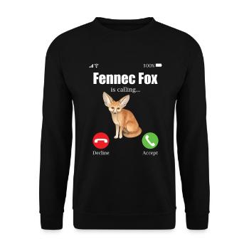 Fennec Fox - Unisex Sweatshirt - black - Front - Alina (178cm) & Michal (187cm)