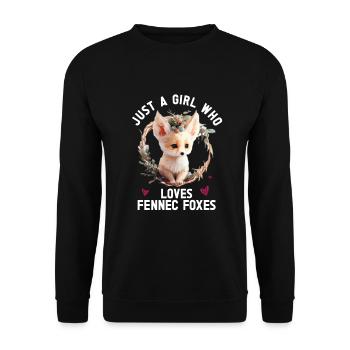 Fennec Fox - Unisex Sweatshirt - black - Front - Alina (178cm) & Michal (187cm)