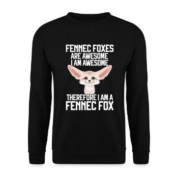 Fennec Fox - Unisex Sweatshirt - black - Front - Alina (178cm) & Michal (187cm)