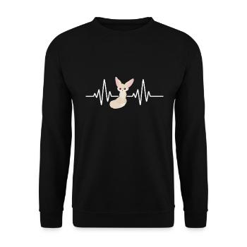 Fennec Fox - Unisex Sweatshirt - black - Front - Alina (178cm) & Michal (187cm)