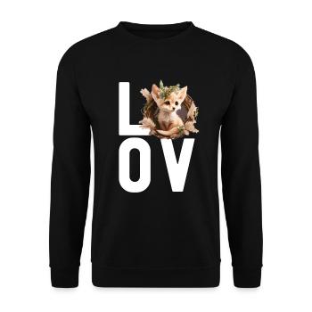 Fennec Fox - Unisex Sweatshirt - black - Front - Alina (178cm) & Michal (187cm)