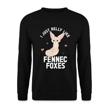 Fennec Fox - Unisex Sweatshirt - black - Front - Alina (178cm) & Michal (187cm)