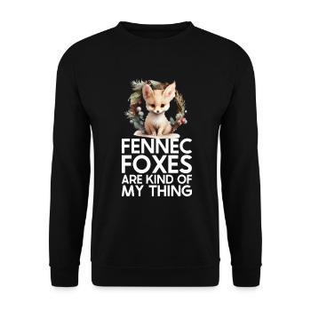 Fennec Fox - Unisex Sweatshirt - black - Front - Alina (178cm) & Michal (187cm)