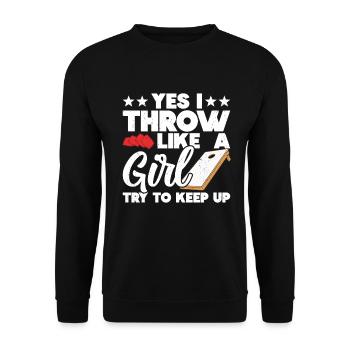 Cornhole - Unisex Pullover - Schwarz - Vorne - Alina (178cm) & Michal (187cm)