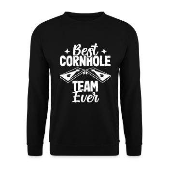 Cornhole - Unisex Pullover - Schwarz - Vorne - Alina (178cm) & Michal (187cm)
