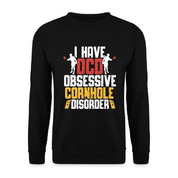 Cornhole - Unisex Pullover - Schwarz - Vorne - Alina (178cm) & Michal (187cm)