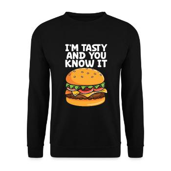 Hamburger - Sweat-shirt Unisexe - noir - Devant - Alina (178cm) & Michal (187cm)