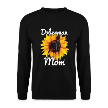 Doberman Mom Tournesols Doberman Pinscher Chien - Sweat-shirt Unisexe - noir - Devant - Alina (178cm) & Michal (187cm)
