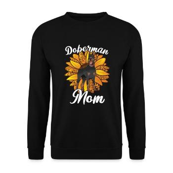 Doberman Mom Tournesols Doberman Pinscher Chien - Sweat-shirt Unisexe - noir - Devant - Alina (178cm) & Michal (187cm)