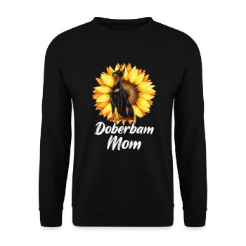 Doberman Mom Tournesols Doberman Pinscher Chien - Sweat-shirt Unisexe - noir - Devant - Alina (178cm) & Michal (187cm)