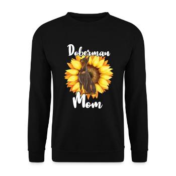 Doberman Mom Tournesols Doberman Pinscher Chien - Sweat-shirt Unisexe - noir - Devant - Alina (178cm) & Michal (187cm)