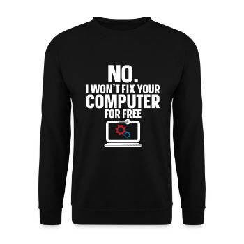 Technologie de soutien à la réparation d’ordinateurs - Sweat-shirt Unisexe - noir - Devant - Alina (178cm) & Michal (187cm)